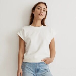 MADEWELL (Re)sourced Cotton Short-Sleeve Relaxed Sweatshirt
